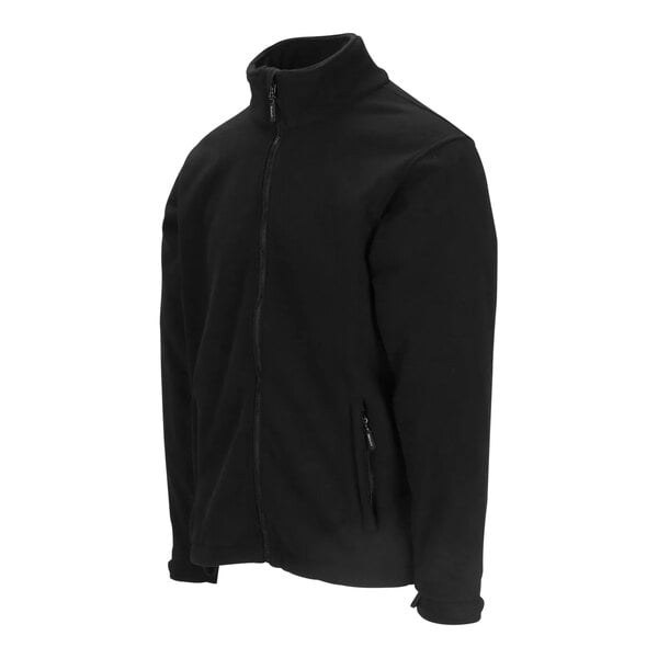 A man wearing a black Tingley Phase 1 fleece jacket with a front zipper.