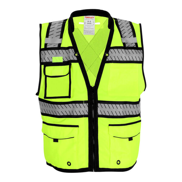 A yellow Tingley safety vest with reflective stripes.