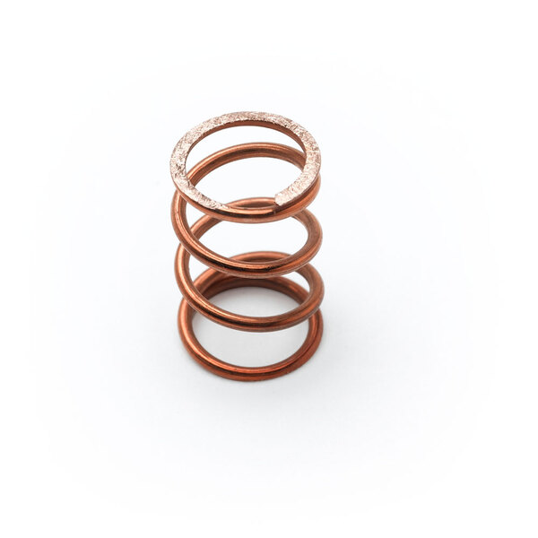 A close-up of a copper spring.