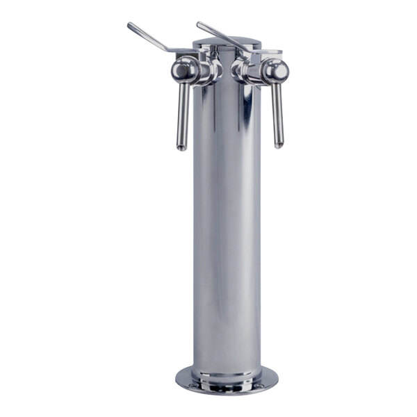 A silver metal Micro Matic 304 stainless steel column with two metal handles.