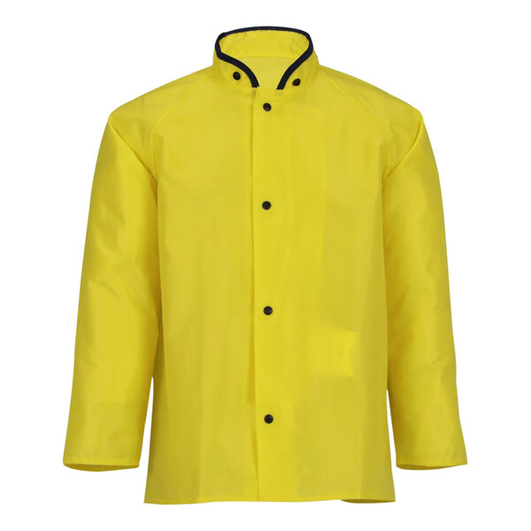 A Tingley yellow industrial work jacket with black trims and buttons.