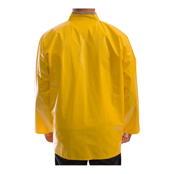 A person wearing a yellow Tingley American industrial jacket.