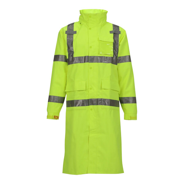 A yellow Tingley Icon industrial work jacket with reflective stripes.