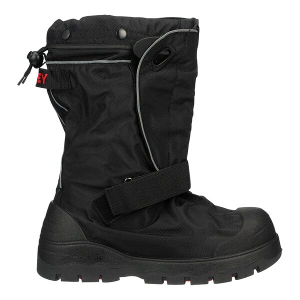 A black Tingley Orion waterproof overshoe with a red logo.
