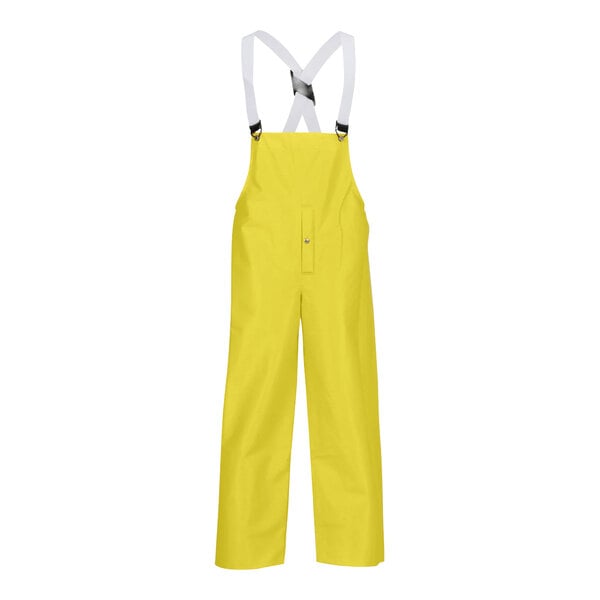 Yellow Tingley Webdri overalls with suspenders.