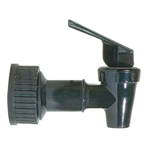 A black plastic Micro Matic bag-in-box wine tap with a black handle.