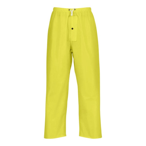 Yellow Tingley Eagle rain pants with a zipper.