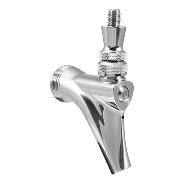 A silver Micro Matic 304 stainless steel faucet with a metal trigger.