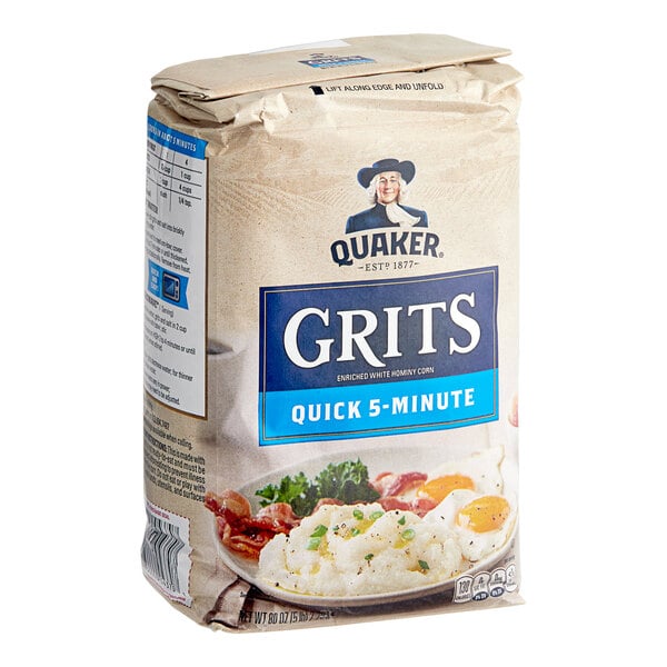 A bag of Quaker Quick 5-Minute Grits.