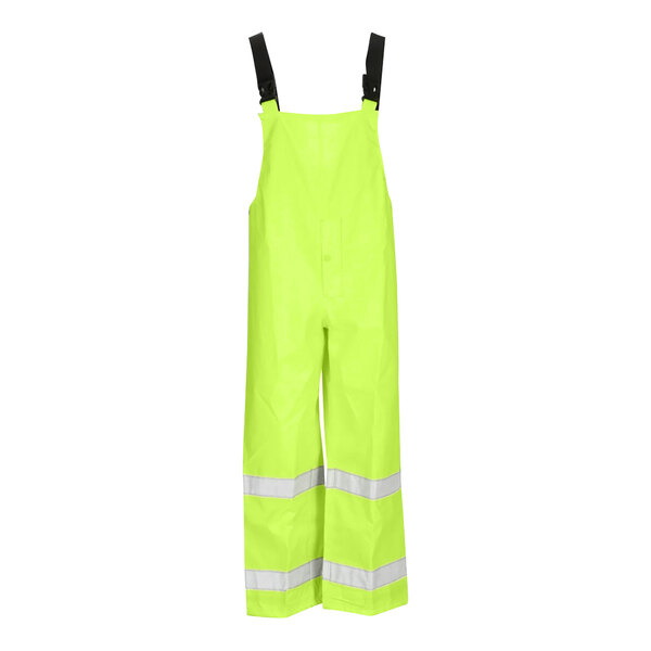 A pair of yellow Tingley overalls with reflective stripes.