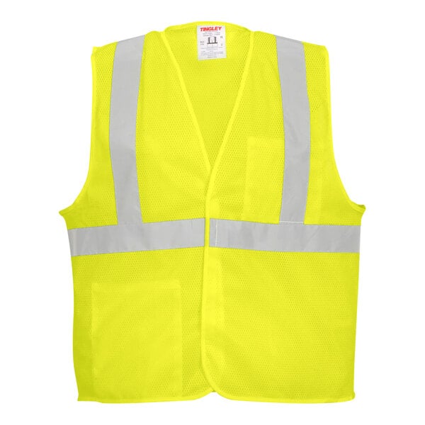 A yellow Tingley safety vest with reflective stripes.