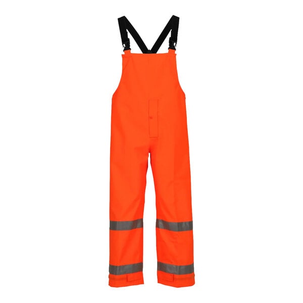 Tingley orange overalls with grey reflective stripes.