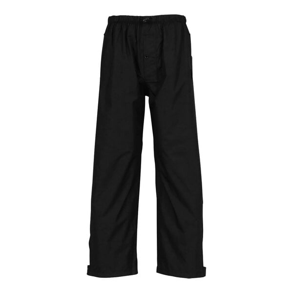 A pair of black Tingley Icon LTE pants with a side zipper.