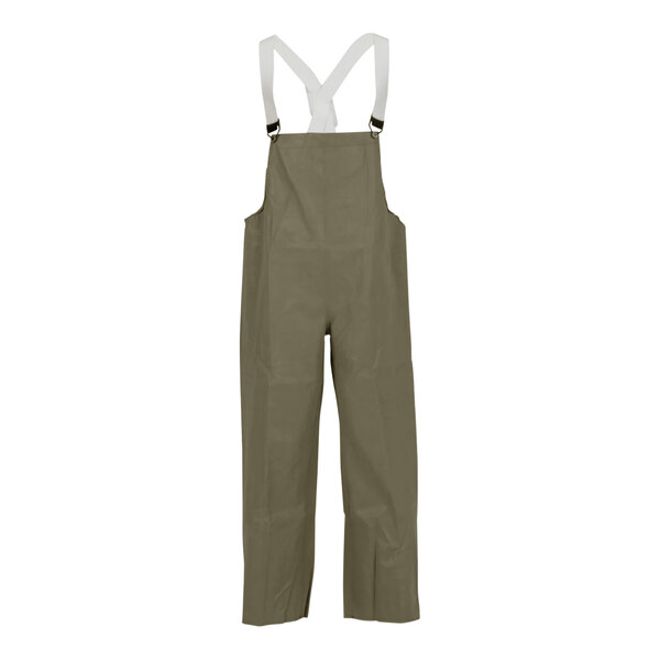 Tingley Magnaprene olive drab nylon overalls with suspenders and a belt.