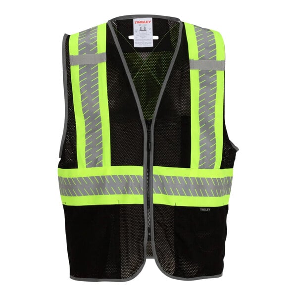 A yellow and black Tingley safety vest with reflective stripes.