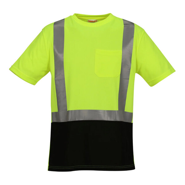 A yellow and black Tingley short sleeve safety shirt with reflective stripes.