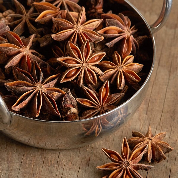Star anise pods in a bowl