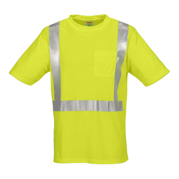 A yellow Tingley Job Sight safety shirt with reflective stripes.