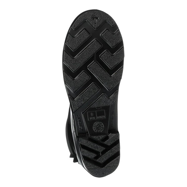 The black sole of a Tingley Pilot waterproof safety toe boot.
