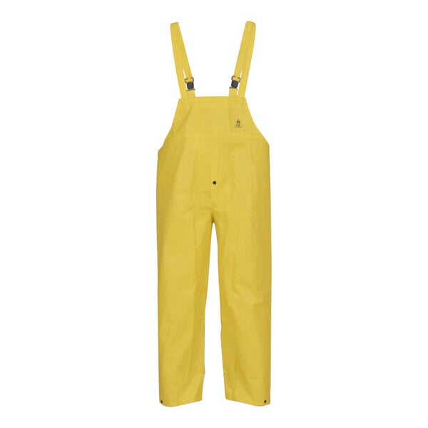 Yellow Tingley DuraScrim overalls with suspenders.