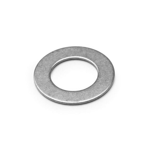 A T&S stainless steel deck flange washer.