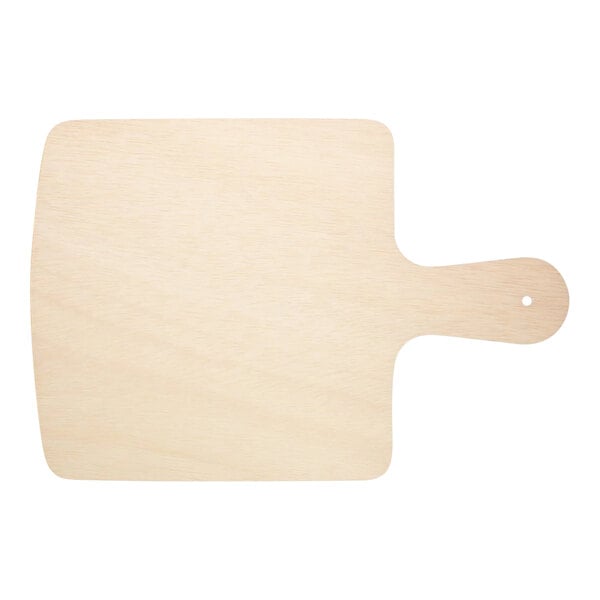 A VerTerra square balsa wood cheese board with a handle.