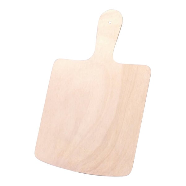 A VerTerra large square balsa wood cheese board with a handle.