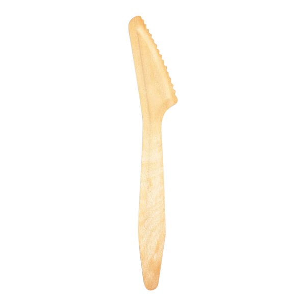A VerTerra compostable wooden knife with a handle.