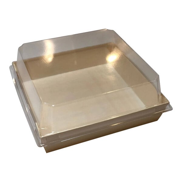 A VerTerra Balsa wood container with a clear plastic lid.