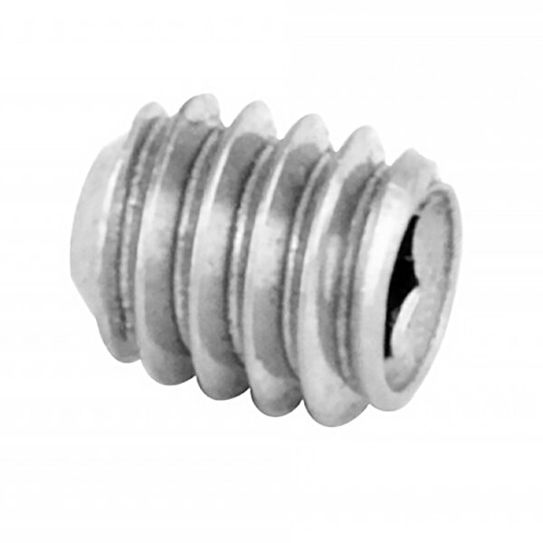 A T&S faucet set screw with 8-32 UN connections.