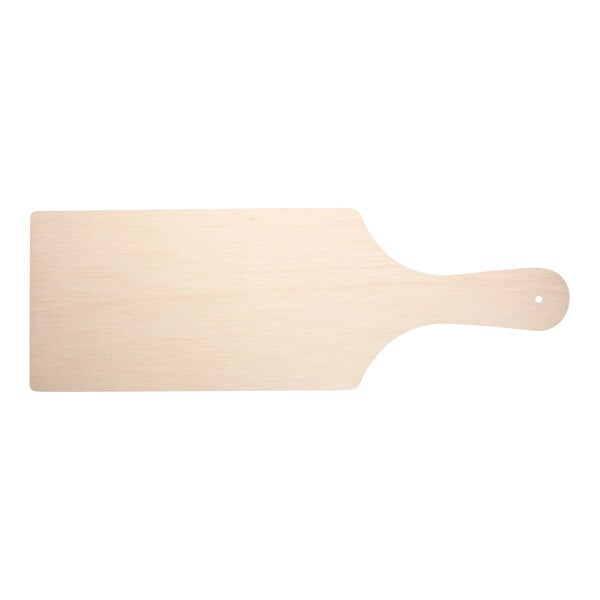 A VerTerra rectangular disposable balsa wood cheese board with a handle.