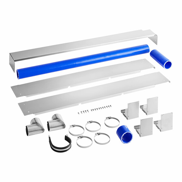 A blue tube and metal parts for a Cooking Performance Group OCB26I combi oven.