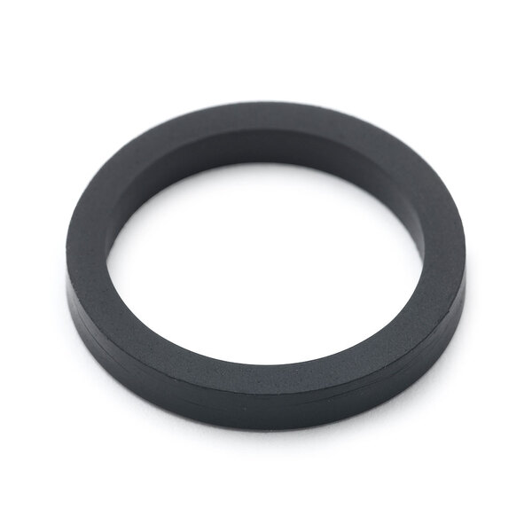 A black round rubber washer.