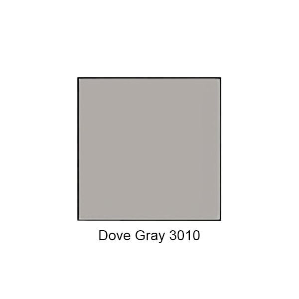 A grey square with the words "dove gray" in white.