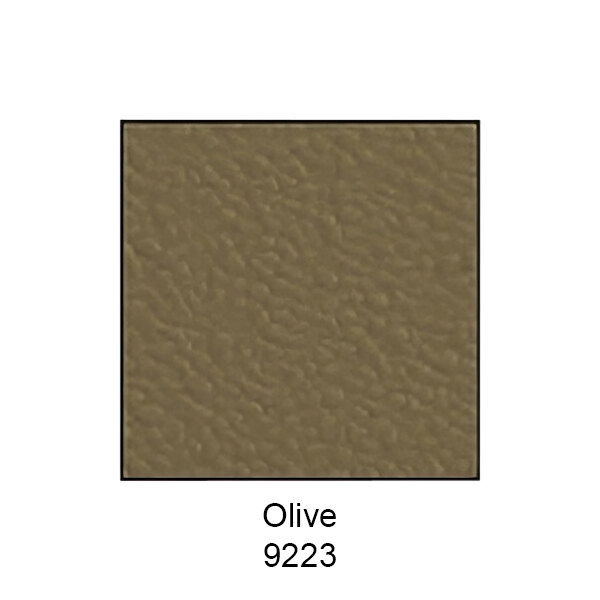 An olive brown solid plastic urinal partition panel.