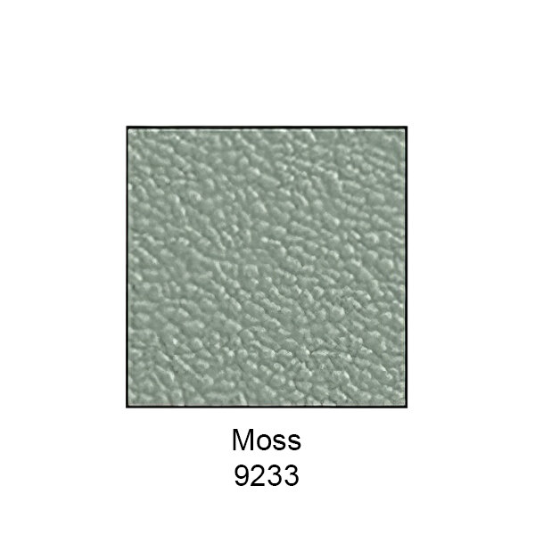 An 18" x 48" Moss solid plastic partition panel with the word "Moss" on it.