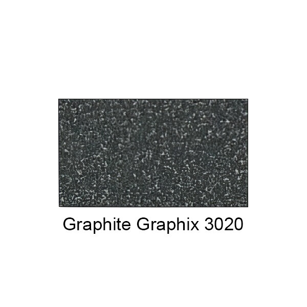 Graphite plastic laminate with black Graphix design on a white background.