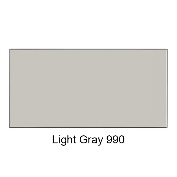 A light gray rectangular powder-coated steel urinal partition panel with black text.