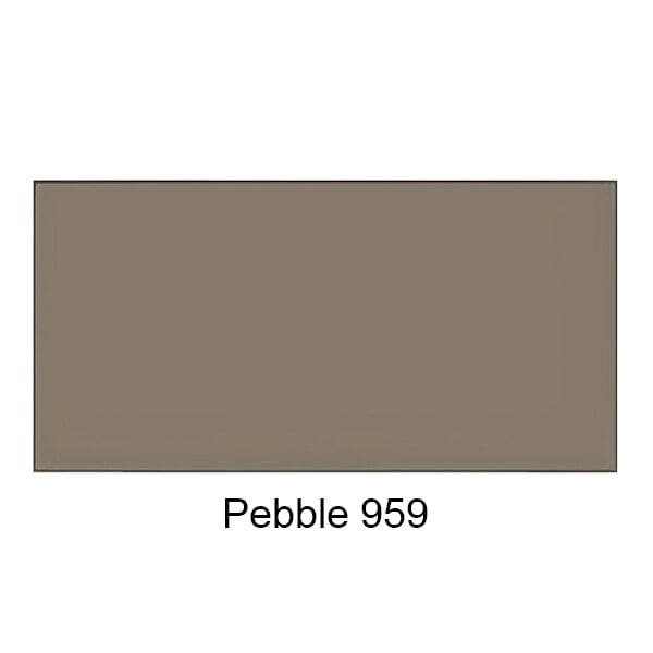 A pebble powder-coated steel urinal partition. A grey rectangle with black text reading "Pebble Powder-Coated Steel".