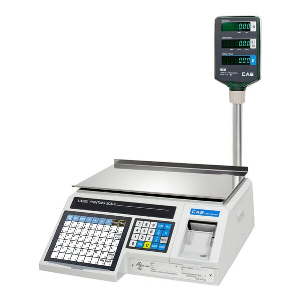 CAS LP-1000NP 30 lb. Customer-Facing Label Printing Scale with Pole Display - Legal for Trade