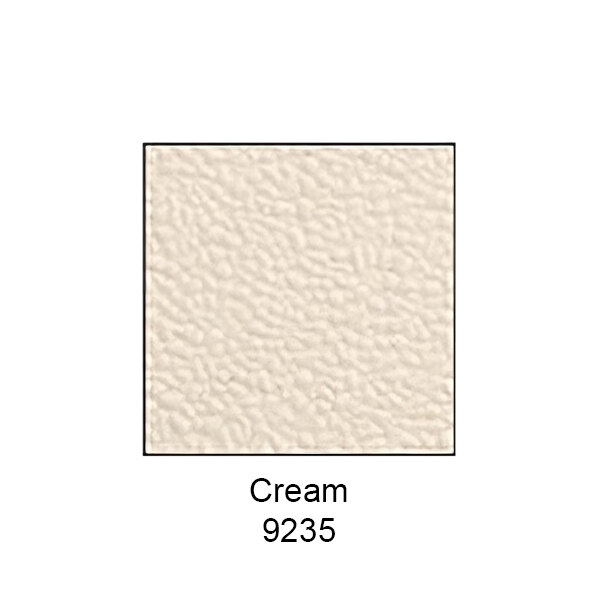 An ASI Accurate Partitions cream solid plastic urinal partition panel.