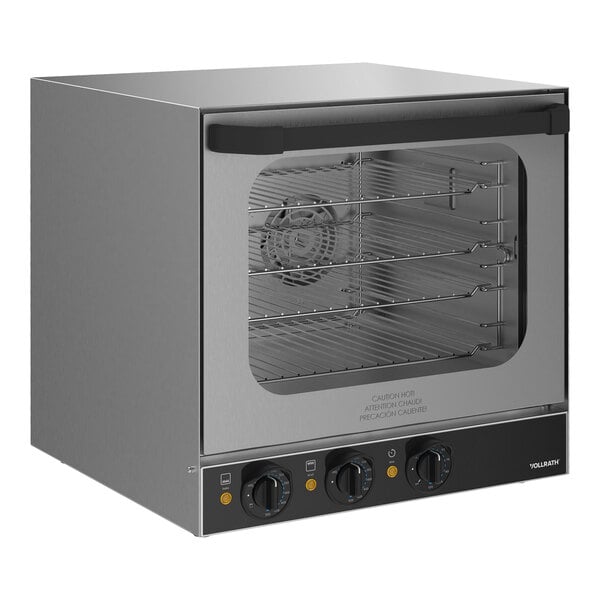 A silver Vollrath countertop convection oven with a glass door.