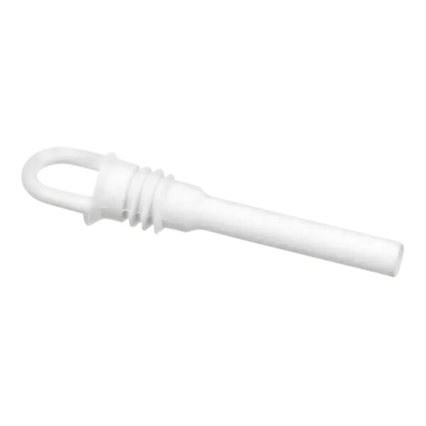 A white plastic tube with a round cap.