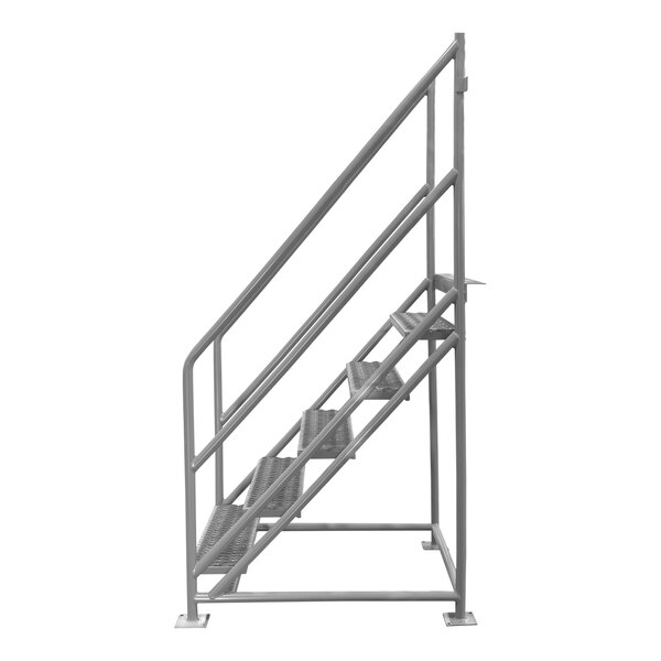 A Ballymore steel crossover ladder stair section with 5 steps and serrated treads.