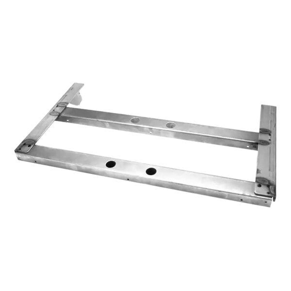 A metal door frame assembly for a US Range with holes in it.