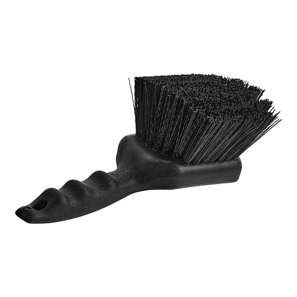 An Advantage Supplies black utility brush with a handle.