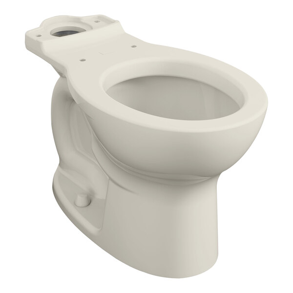 An American Standard linen round toilet bowl with an open white seat