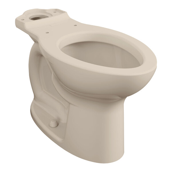 A bone American Standard Cadet PRO chair height toilet with an open seat.