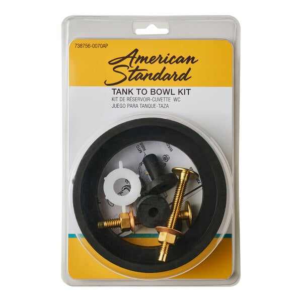 A package of American Standard tank-to-bowl coupling kit with black plastic parts.