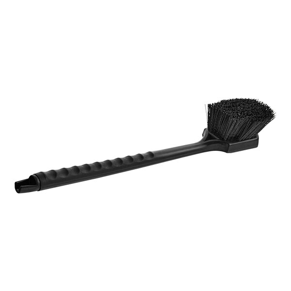 A black Advantage Supplies utility/pot scrub brush with a handle.